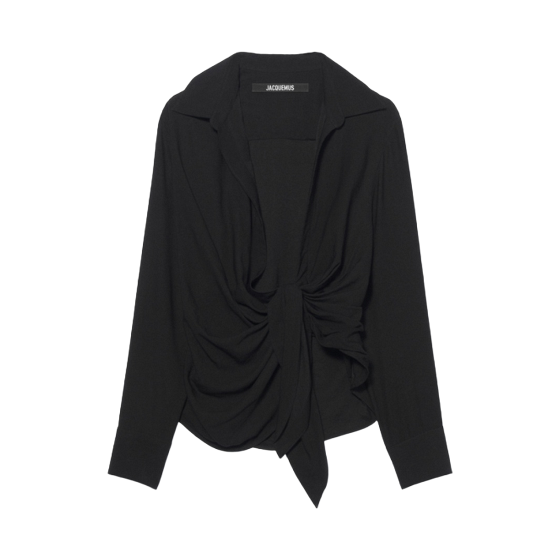 213SH002-1020-990 (W) Jacquemus La Chemise Bahia Tied-Sash Shirt Black - 대표 이미지 #1