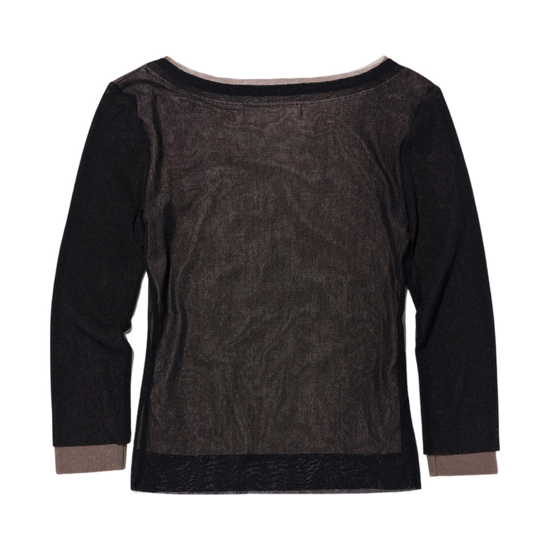 (W) 미스치프 보트넥 메쉬 탑 블랙((W) Mischief Boat Neck Mesh Top Black) - 2
