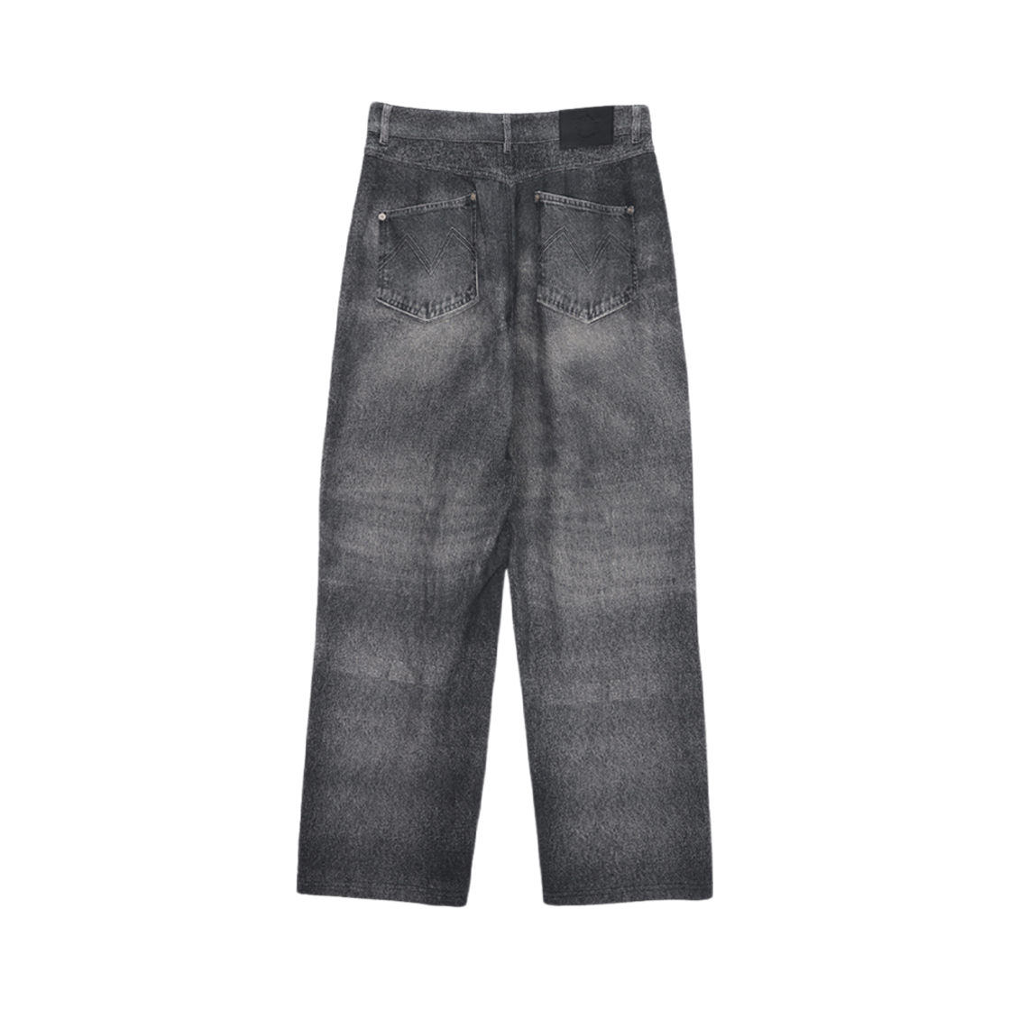 (W) 마뗑킴 빈티지 그래픽 프린티드 데님 팬츠 그레이((W) Matin Kim Vintage Graphic Printed Denim Pants Grey) - 2
