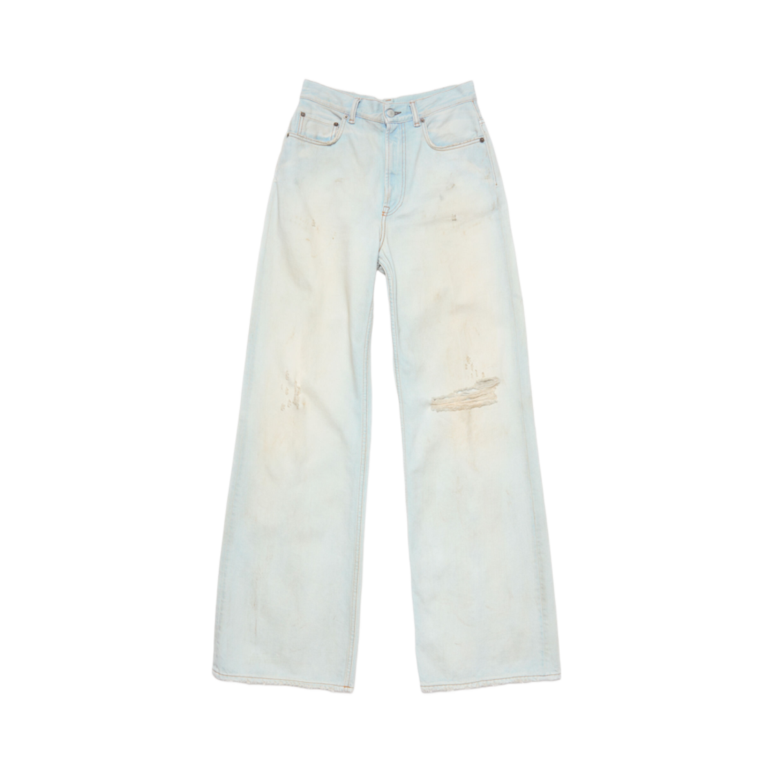 (W) 아크네 스튜디오 릴렉스드 핏 진 2022 라이트 블루 화이트((W) Acne Studios Relaxed Fit Jeans 2022 Light Blue White) - 1