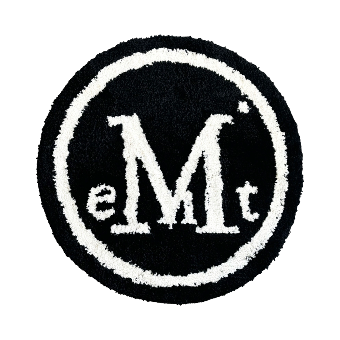 무센트 코넛 원형 배색 러그 블랙(MUCENT Conut Circle Rug Black)