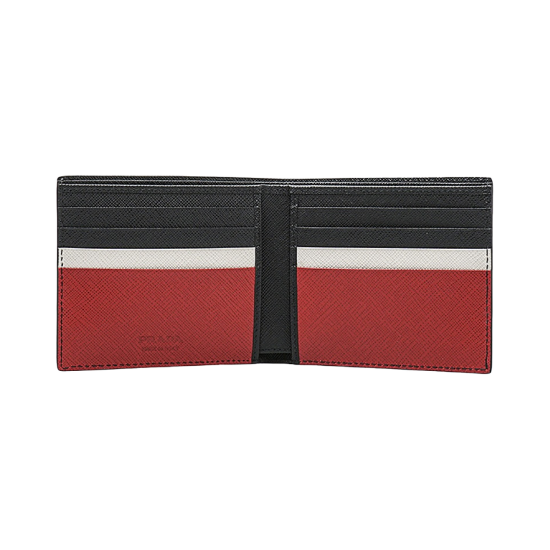 프라다 사피아노 레더 지갑 블랙 레드(Prada Saffiano Leather Wallet Black Red) - 2