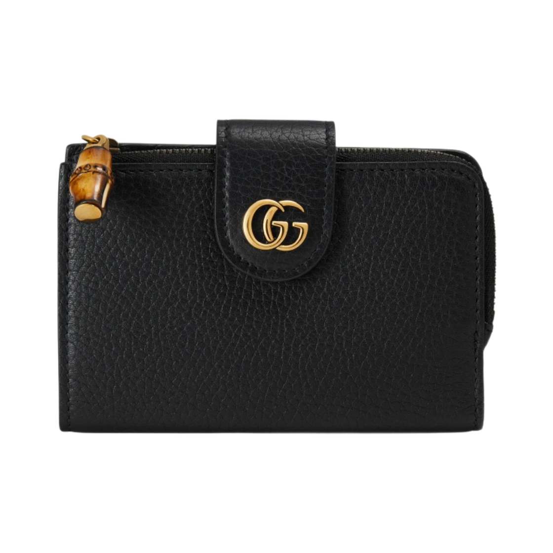 구찌 뱀부 미디움 더블 G 반지갑 블랙(Gucici Medium Double G Wallet with Bamboo Black) - 1