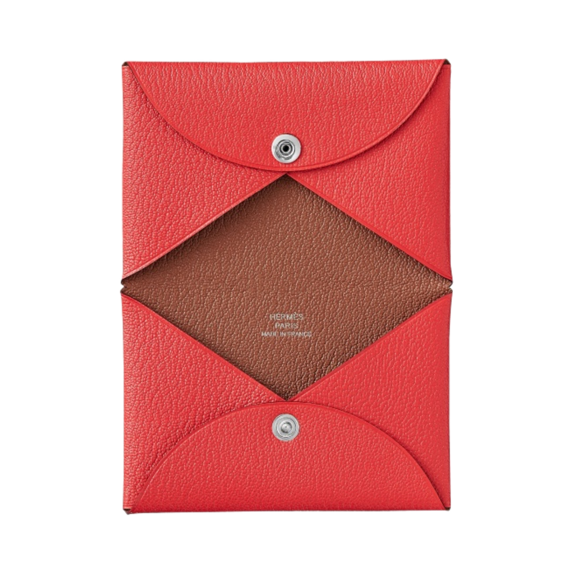 에르메스 칼비 베르소 카드 홀더 고트스킨 & 팔라듐 하드웨어 로즈 텍사스 퀴브레(Hermes Calvi Verso Card Holder Goatskin & Palladium Rose Texas Cuivre) - 2