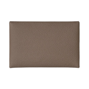 Hermes Calvi Duo Card Holder Epsom & Palladium Etoupe