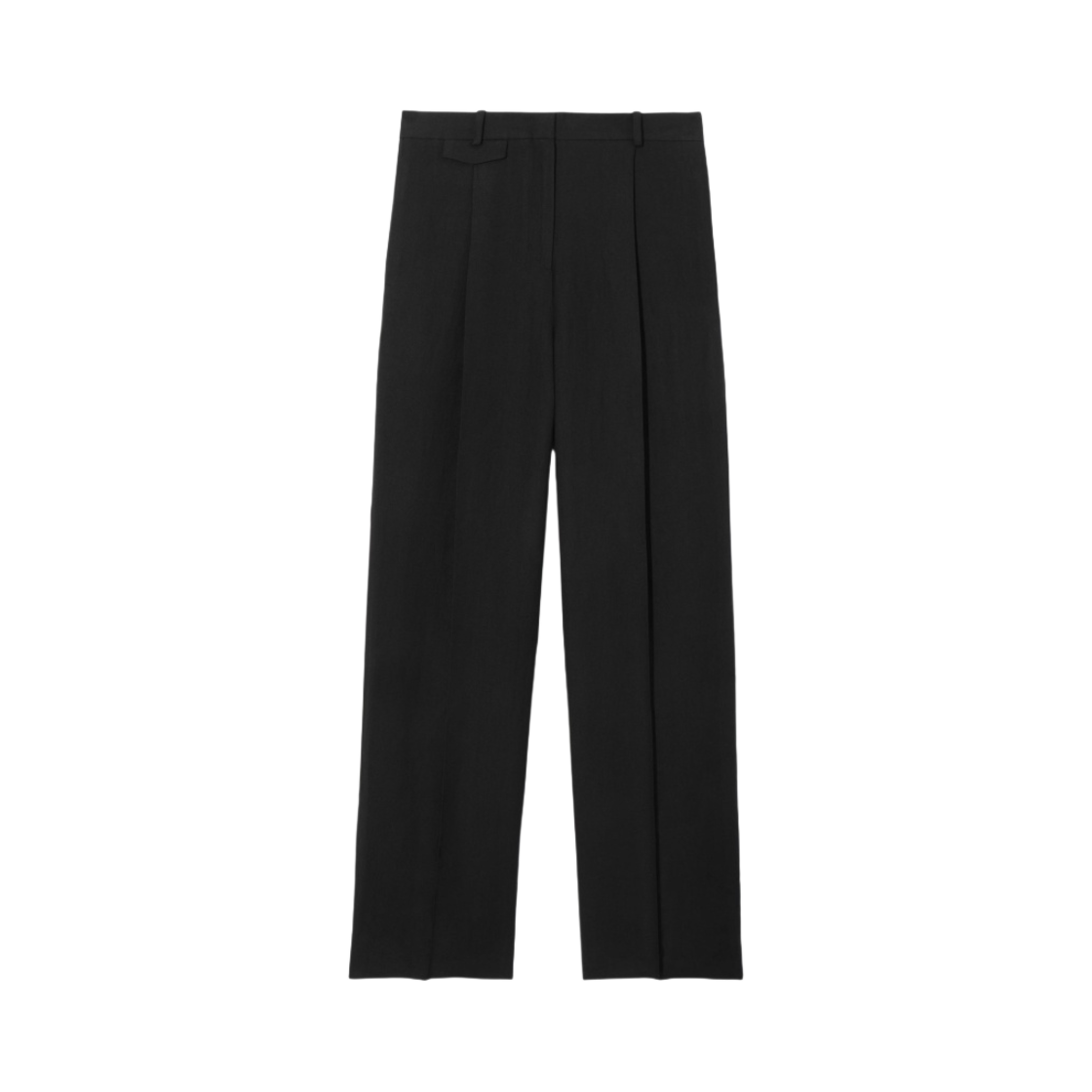 코스 와이드 레그 플리티드 리넨 블렌드 트라우저 블랙(COS Wide Leg Pleated Linen Blend Trousers Black) - 1