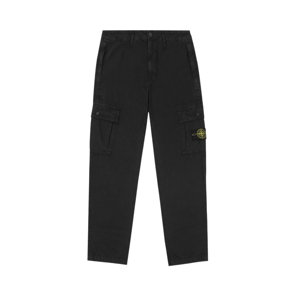 스톤 아일랜드 303WA 브러쉬드 코튼 캔버스 가먼트 다이드 카고 팬츠 블랙 - 22SS