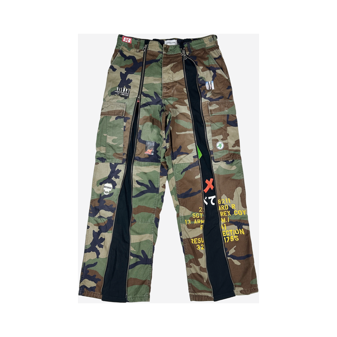 레저렉션13 리사이클 파라슈트 투웨이 집업 팬츠 카모(Resurrection13 Recycle Parachute 2Way Zip Up Pants Camo)