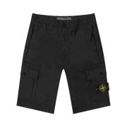 Stone Island L1119 Cotton Twill Bermuda Cargo Shorts Black - 22SS