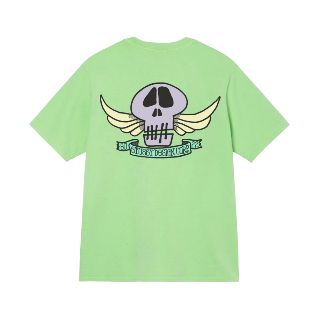 스투시 스컬 윙스 피그먼트 다이드 티셔츠 그린(Stussy Skull Wings Pigment Dyed T-Shirt Green)