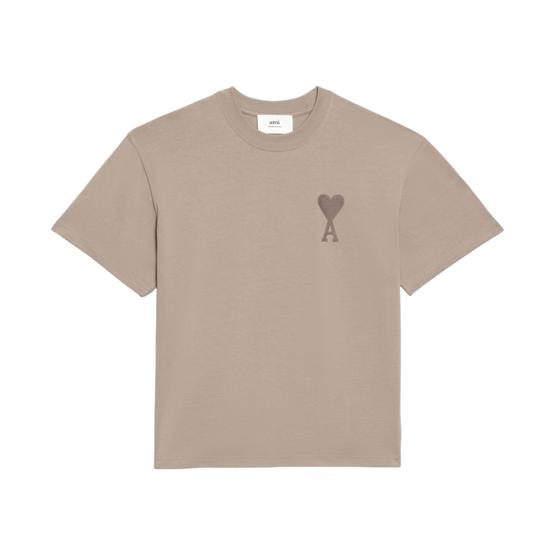 아미 톤온톤 하트 로고 티셔츠 베이지 폰스(AMI de Coeur Tone-On-Tone T-Shirt Beige Fonce) - 1