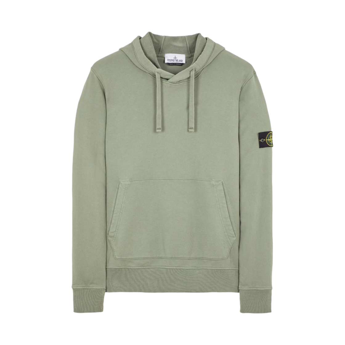791564151-V0055 Stone Island 64151 Cotton Fleece Garment Dyed Hooded Sweatshirt Sage Green - 23FW