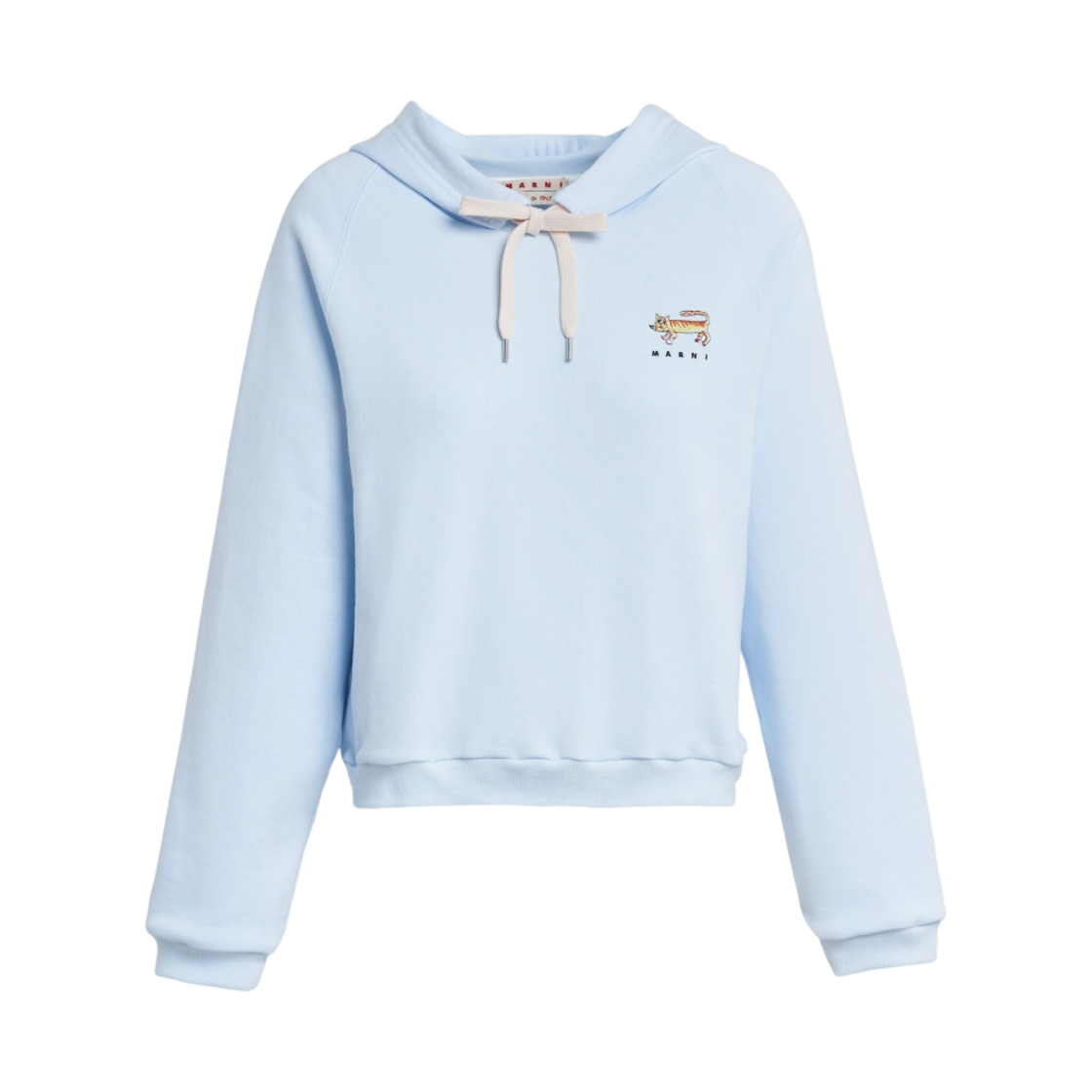 (W) 마르니 나이프 타이거 코튼 후드 스웨트셔츠 알루미늄((W) Marni Naif Tiger Cotton Hooded Sweatshirt Aluminum)