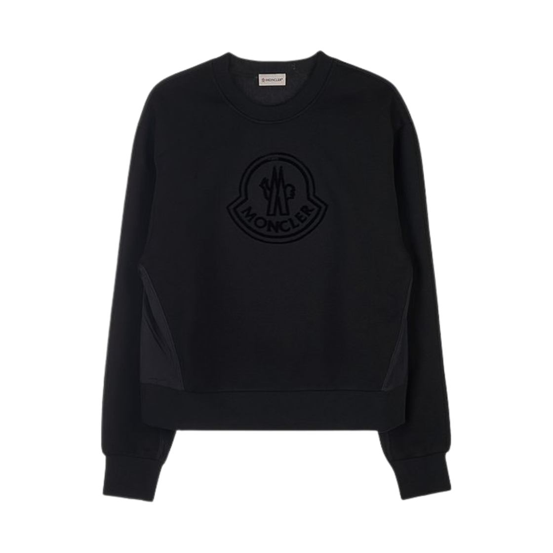 (W) 몽클레르 벨벳 로고 스웨트셔츠 블랙 - 22FW((W) Moncler Velvet Logo Sweatshirt Black - 22FW)