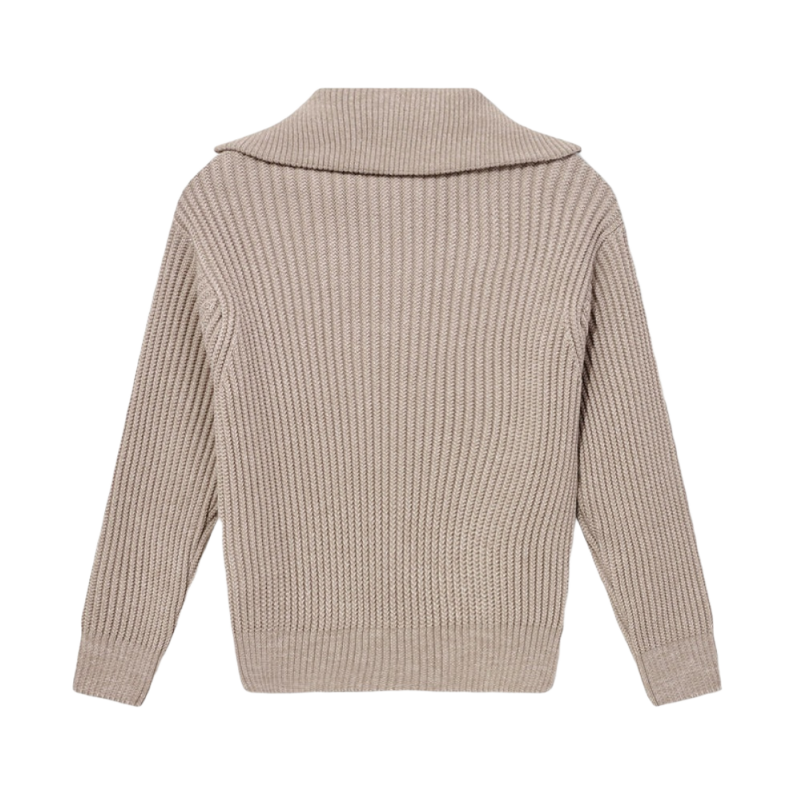 아미 지퍼 칼라 립드 점퍼 베이지(AMI Zipped Collar Ribbed Jumper Beige) - 2