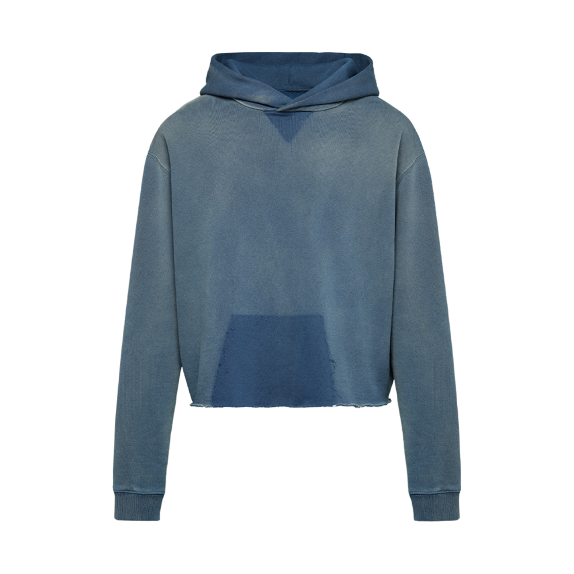 메종 마르지엘라 오가닉 코튼 로고 후드 블루