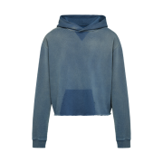 Maison Margiela Organic Cotton Logo Hoodie Blue