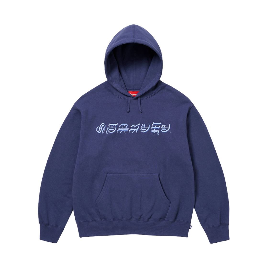 - Supreme Blackletter Hooded Sweatshirt Washed Navy - 25SS