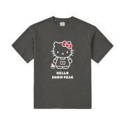 (W) Snow Peak x Hello Kitty kitsch Short Sleeve T-Shirt Dark Charcoal
