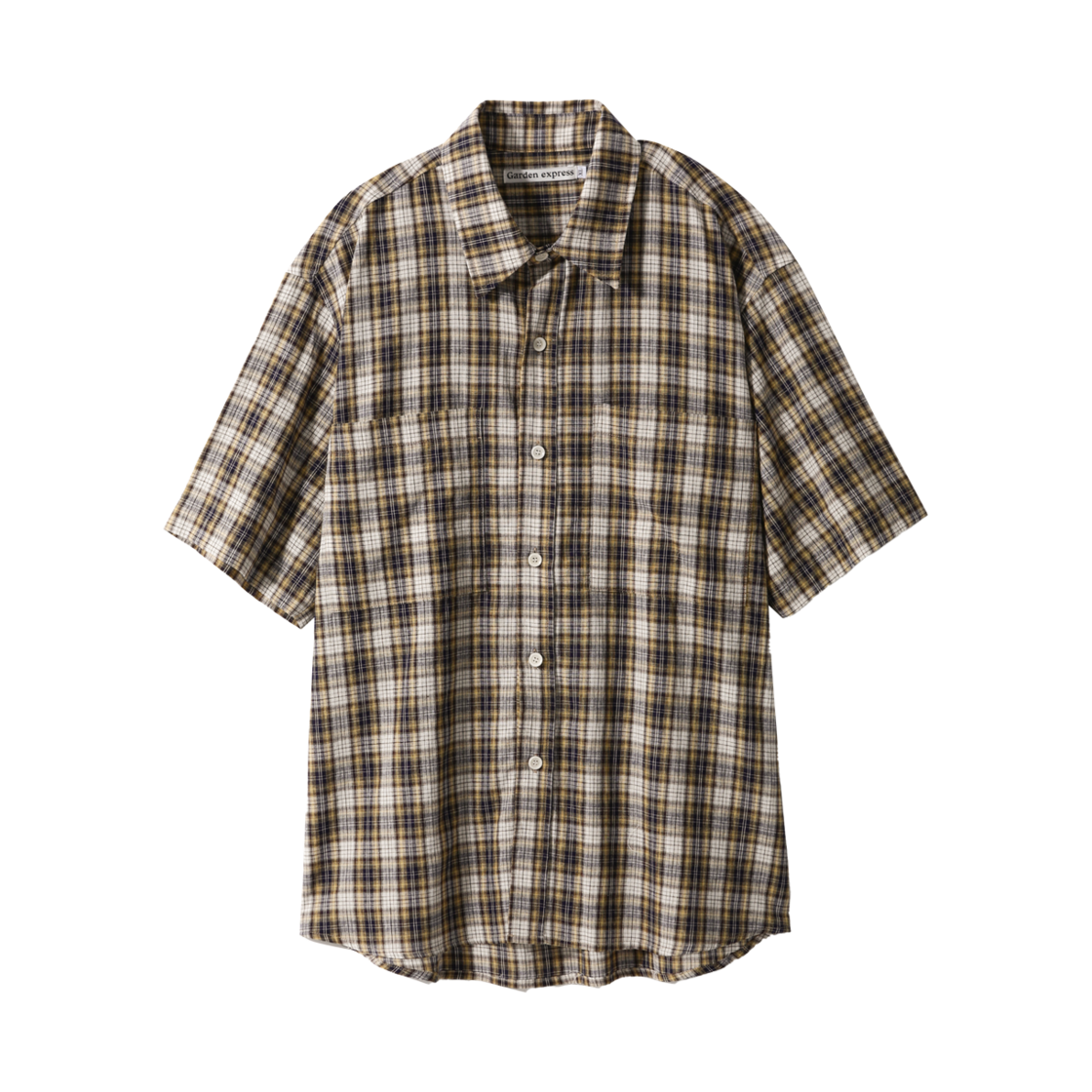 가든익스프레스 멀티 체크 하프 셔츠 옐로우(Garden Express Multi Check Half Shirt Yellow)