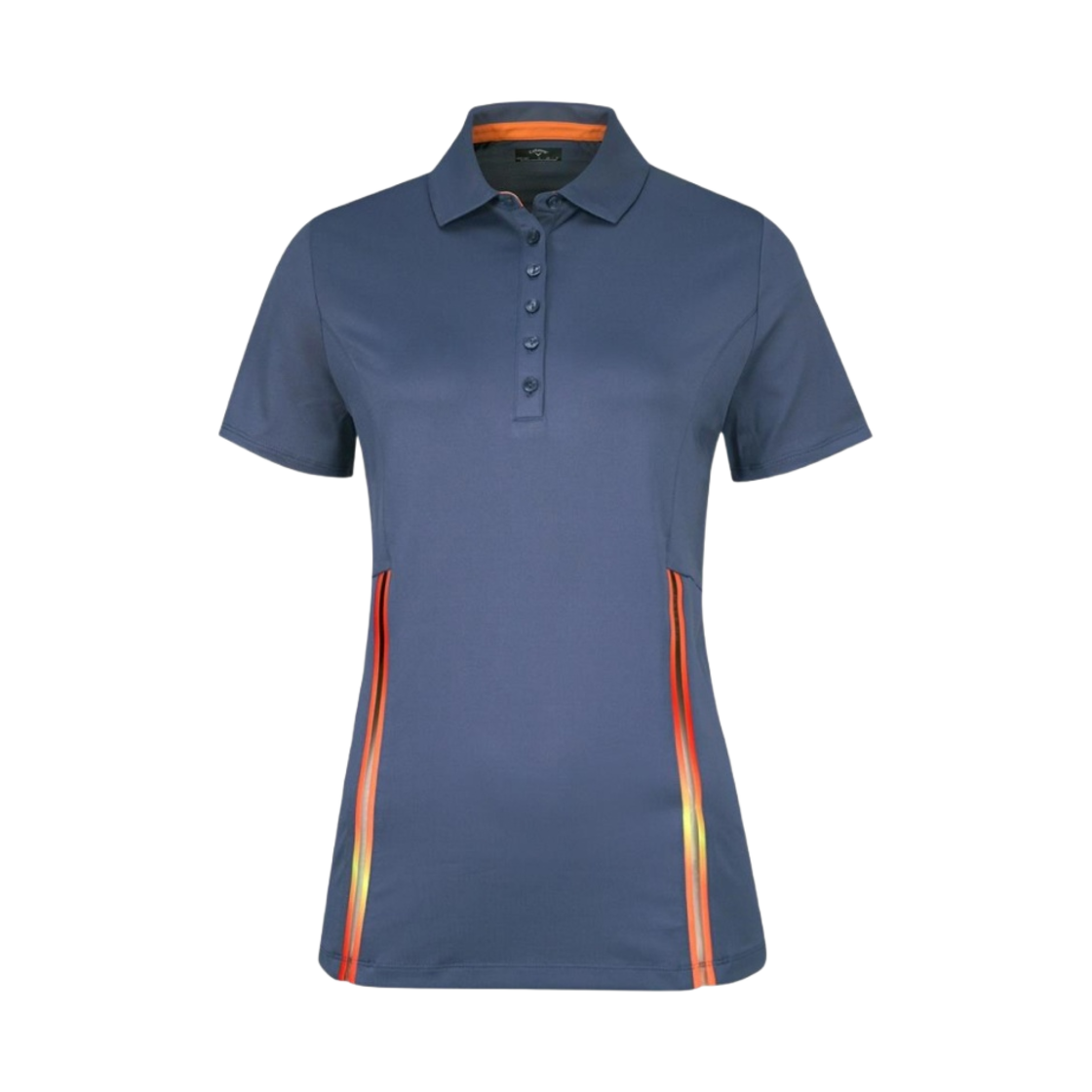 (W) 캘러웨이 컬러 블록 크로마 스트라이프 골프 폴로 블루 인디고((W) Callaway Color Block Chroma Stripe Golf Polo Blue Indigo)