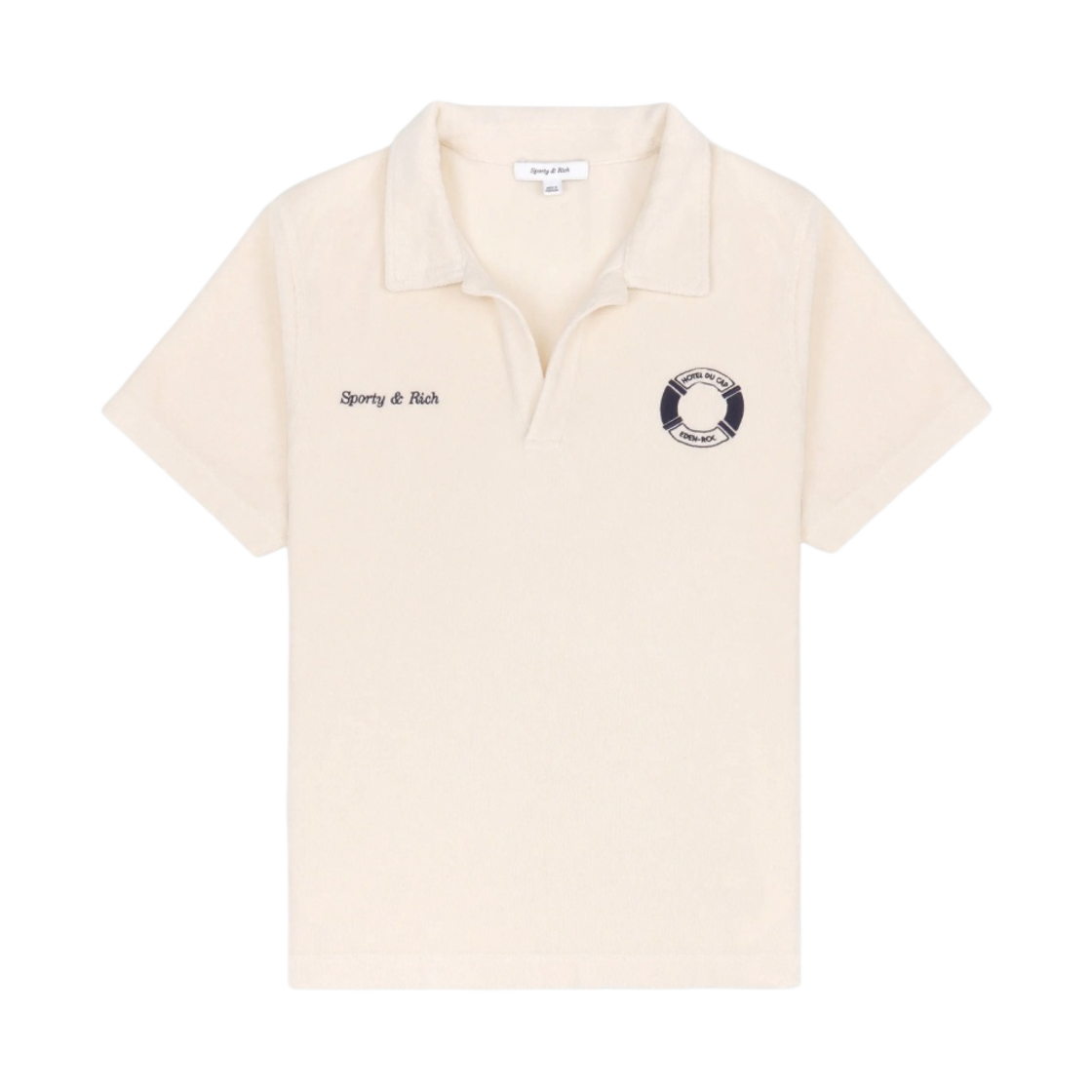 스포티 앤 리치 x 호텔 뒤 캡 에덴 록 부이 테리 폴로 크림 네이비(Sporty & Rich x Hotel Du Cap-Eden-Roc Buoy Terry Polo Cream Navy) - 1