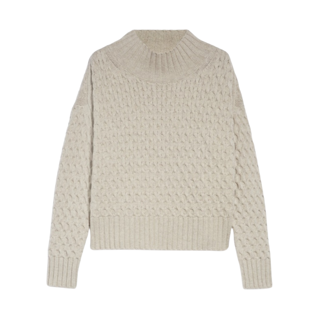 VALDESE-004 (W) Max Mara Studio Valdese Soft Wool and Cashmere Jumper Beige