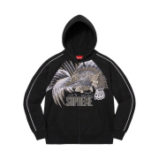 Supreme Falcon Raglan Zip Up Hooded Sweatshirt Black - 23SS