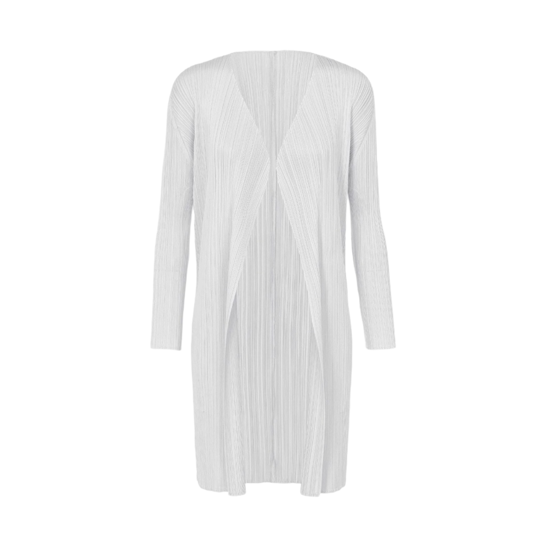 JA108-10 (W) Pleats Please Issey Miyake Basics Cardigan Light Gray