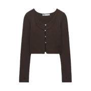 (W) Zara Buttoned Mitton Sweater Brown