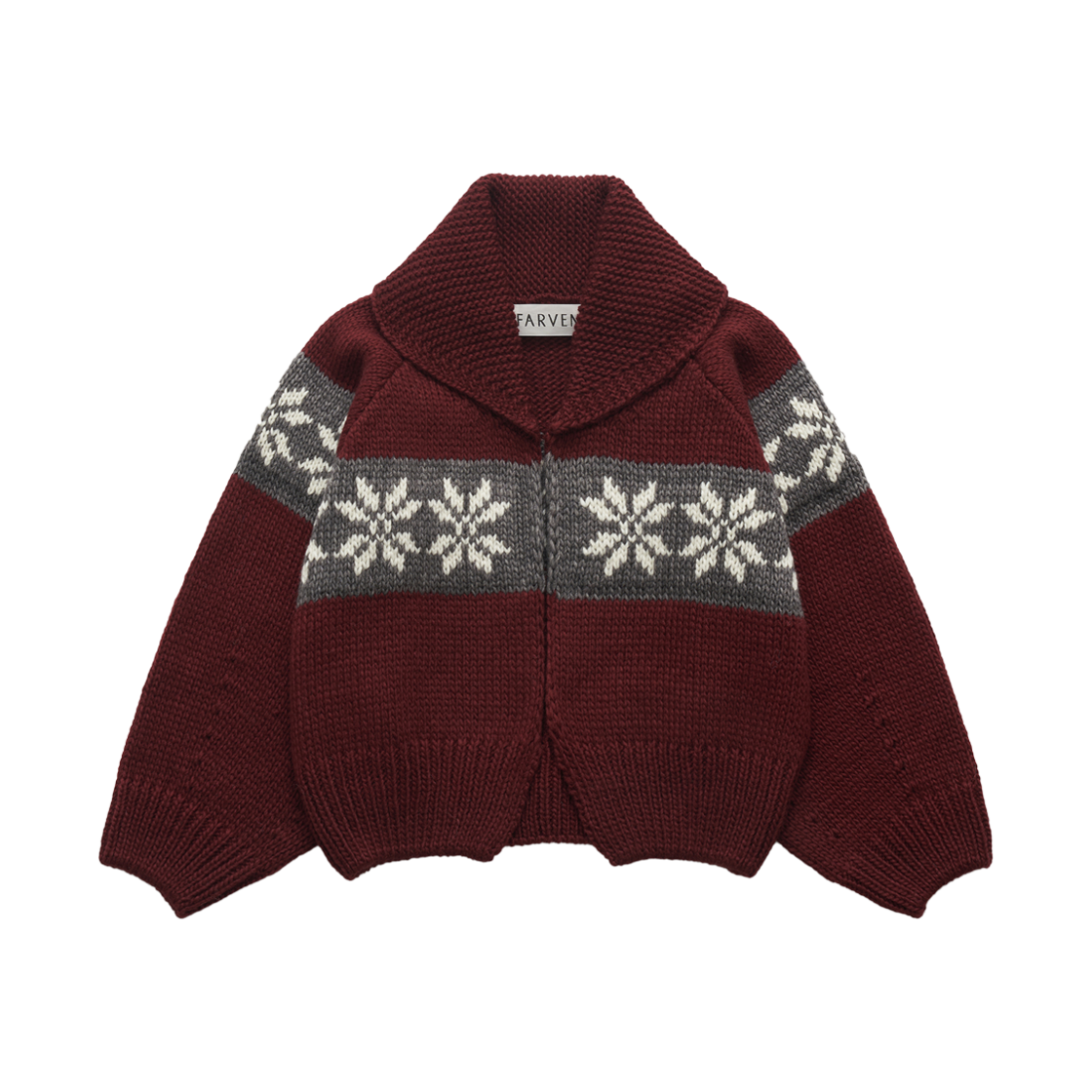 FV24D_CD05MV000 [2nd reorder] FARVEN Snow Crop Wool Cardigan Mauve Wine