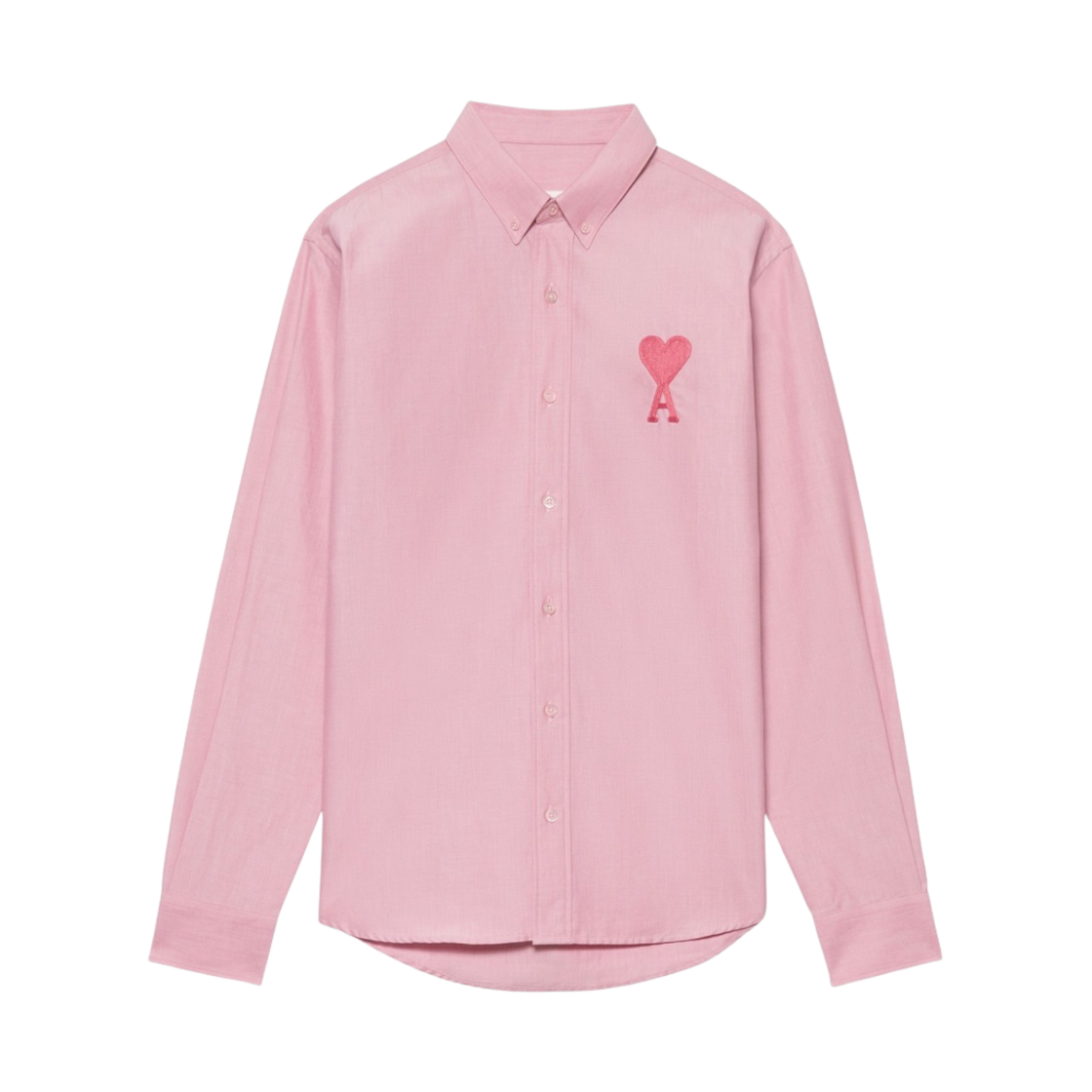 아미 톤온톤 하트 로고 옥스포드 버튼 다운 셔츠 페일 핑크