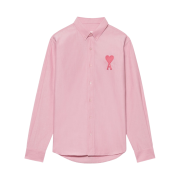 AMI de Coeur Tone-On-Tone Oxford Button Down Shirt Pale Pink