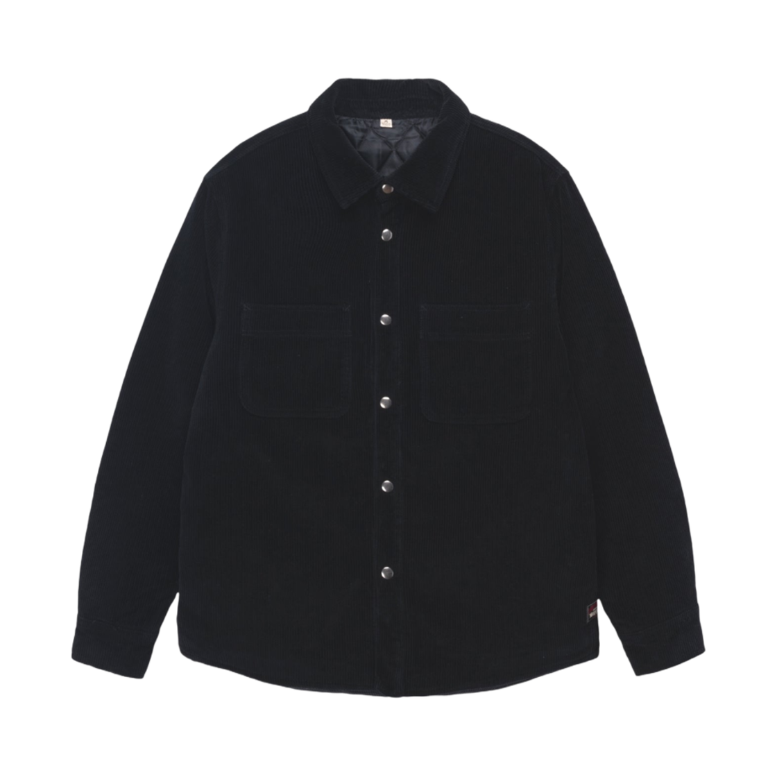 1110262 Stussy Cord Quilted Overshirt Black