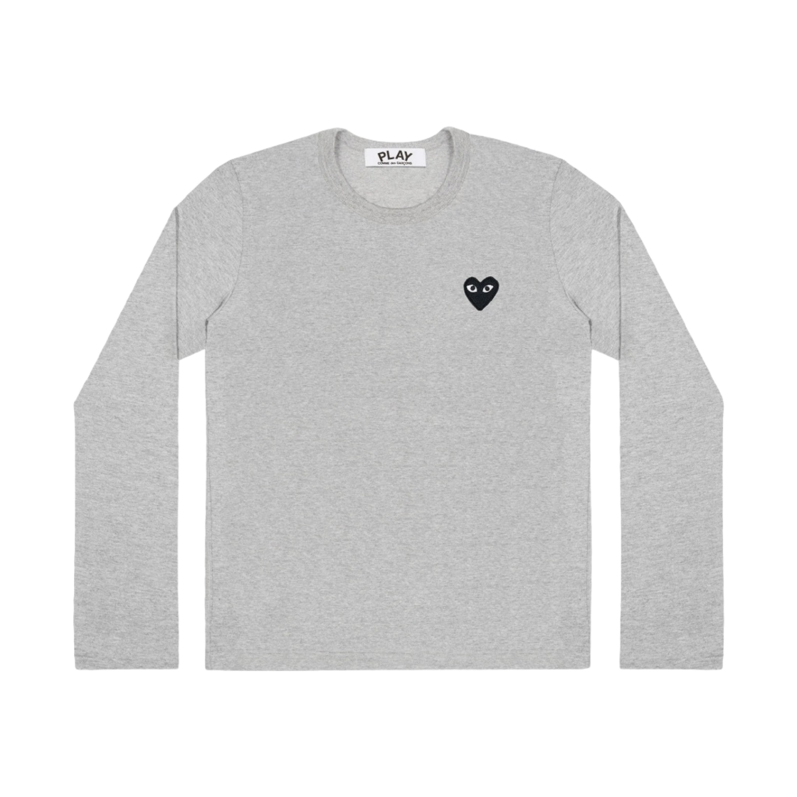 (W) 플레이 꼼데가르송 블랙 하트 롱슬리브 티셔츠 그레이((W) Play Comme des Garcons Black Heart LS T-Shirt Grey)