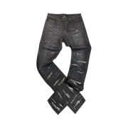 Undermycar Ecdysis Destroyed Wax Coating Jeans with Konic Section Obsidian - 22FW