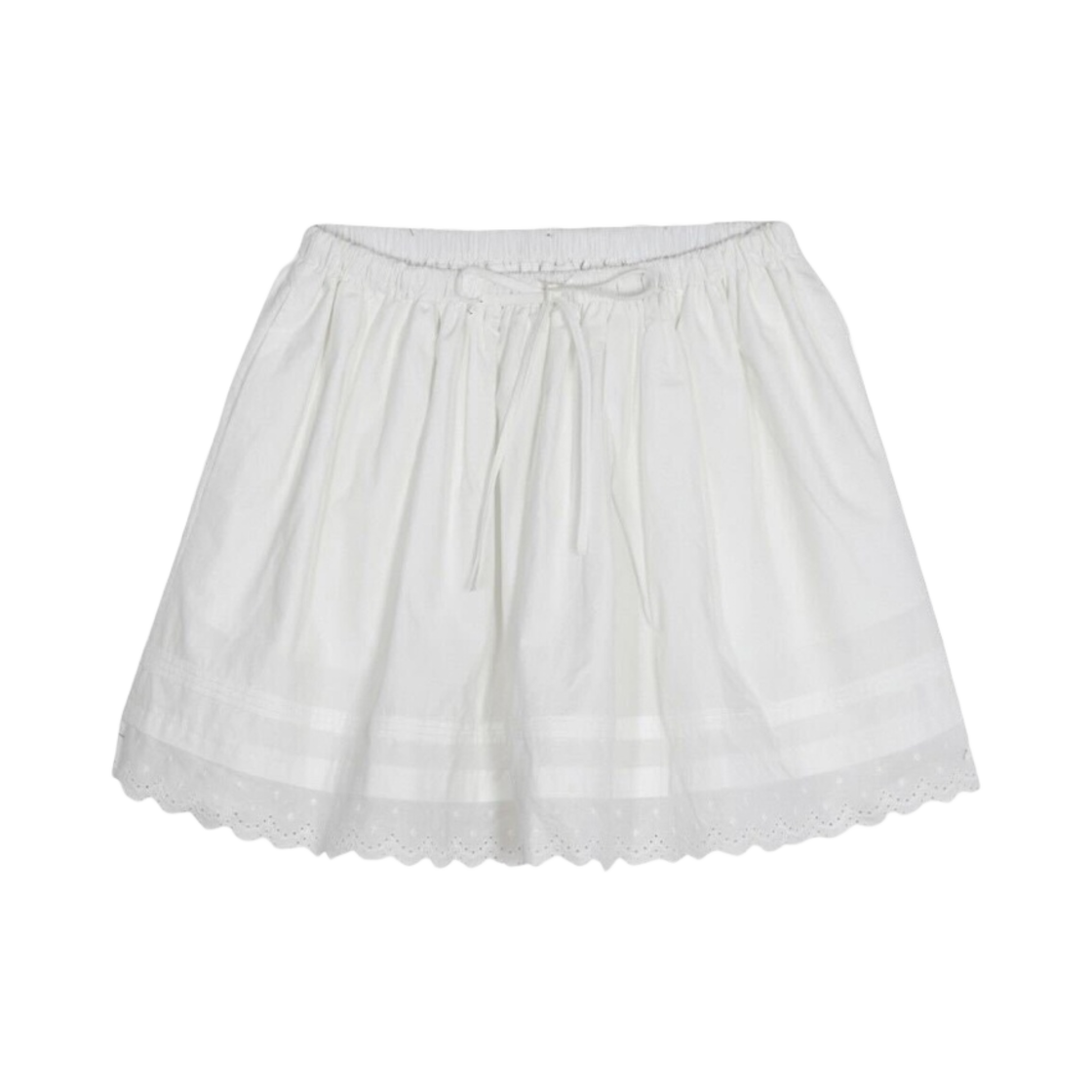 (W) 헤이그 어 레이스 턱 스커트 미니 화이트((W) Haag A Lace Tuck Skirt Mini White)
