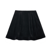 [1st reorder] FARVEN Candle Velvet Skirt Black