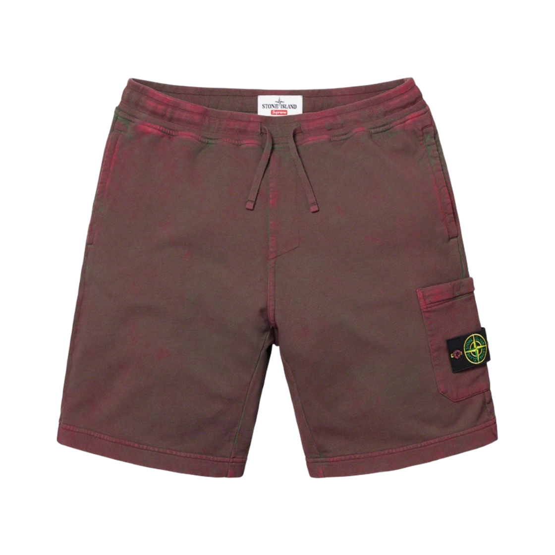 슈프림 x 스톤 아일랜드 스웨트쇼츠 레드 - 19SS