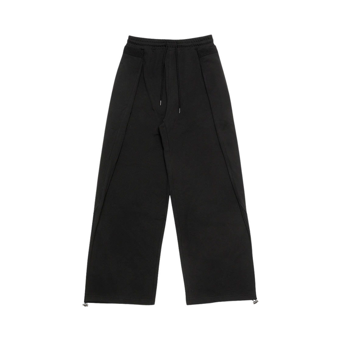 알렌느 믹스드 패브릭 폴딩 스웨트팬츠 블랙(Haleine  Mixed Fabric Folding Sweatpants Black)