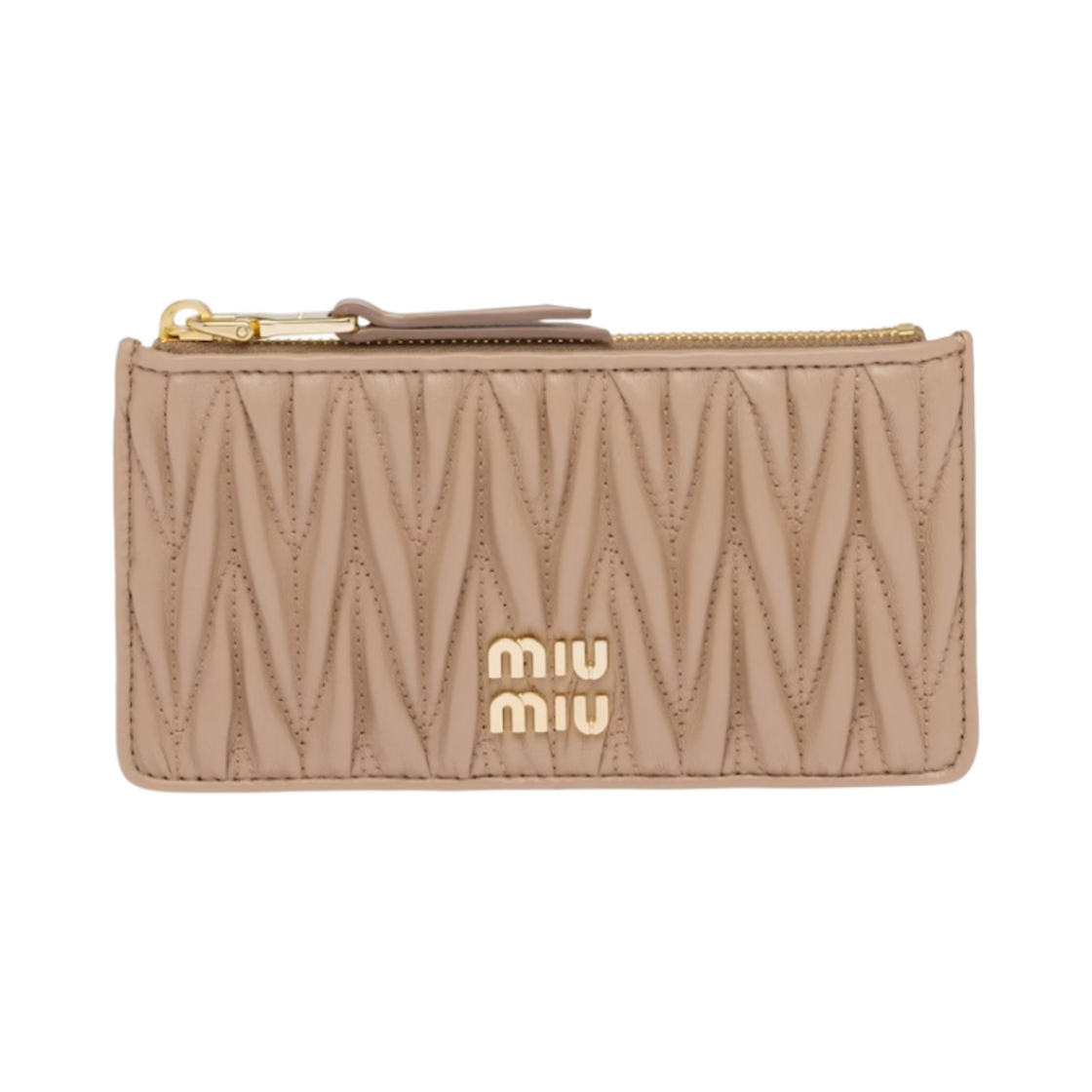 미우 미우 마테라쎄 나파 레더 엔벨로프 지갑 카메오(Miu Miu Matelasse Nappa Leather Envelope Wallet Cameo) - 1