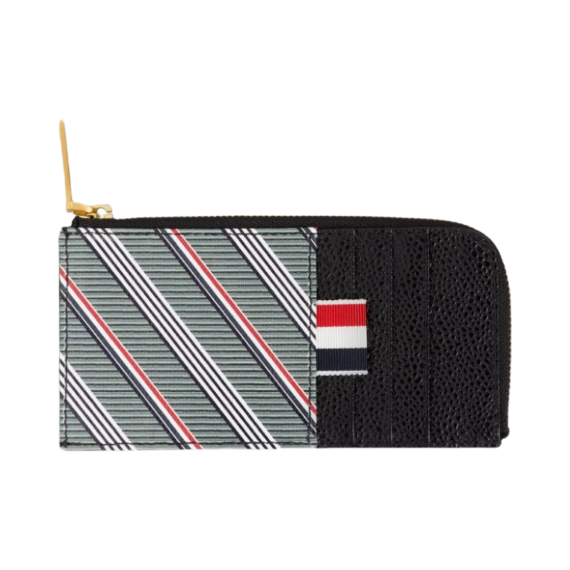 톰브라운 모노그램 코티드 캔버스 하프 집 어라운드 지갑 미디움 그레이(Thom Browne Monogram Coated Canvas Half Zip Around Wallet Medium Grey) - 1