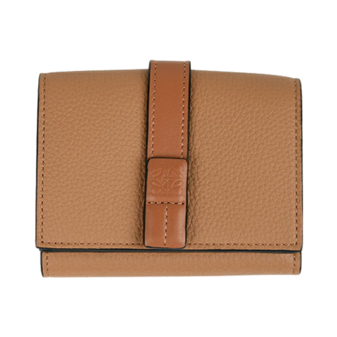 C660TR2X03-0608 Loewe Trifold Wallet in Soft Grained Calfskin Toffee Tan
