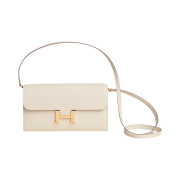 Hermes Constance Long To Go Wallet Epsom & Gold Craie