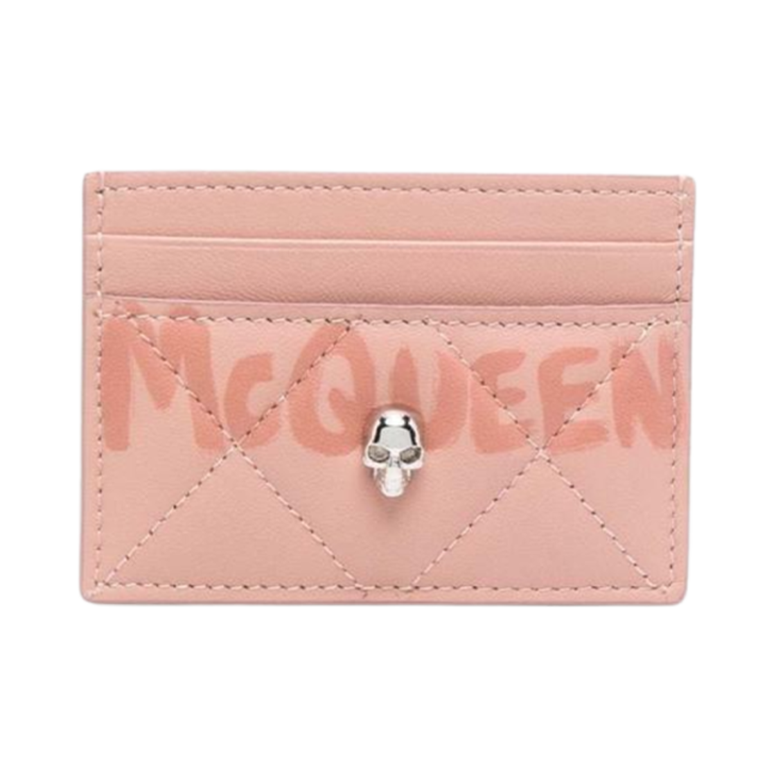 632038C8Z556655 (W) Alexander McQueen Skull Leather Credit Card Case Pink