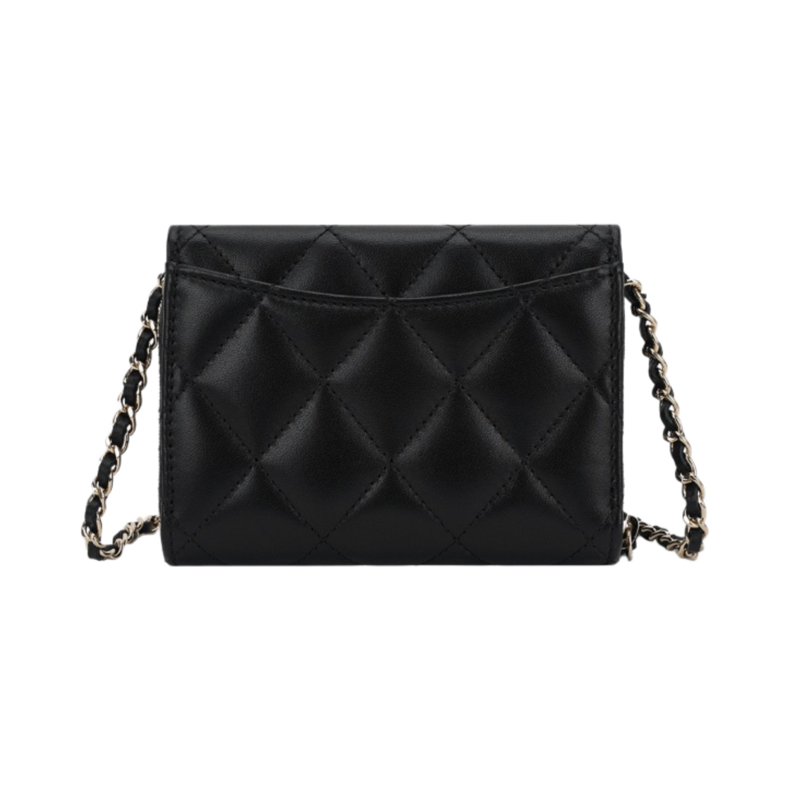 샤넬 클래식 지퍼 플랩 체인 카드 홀더 램스킨 & 골드 메탈 블랙(Chanel Classic Zipped Flap Card Holder with Chain Lambskin & Gold Black) - 2