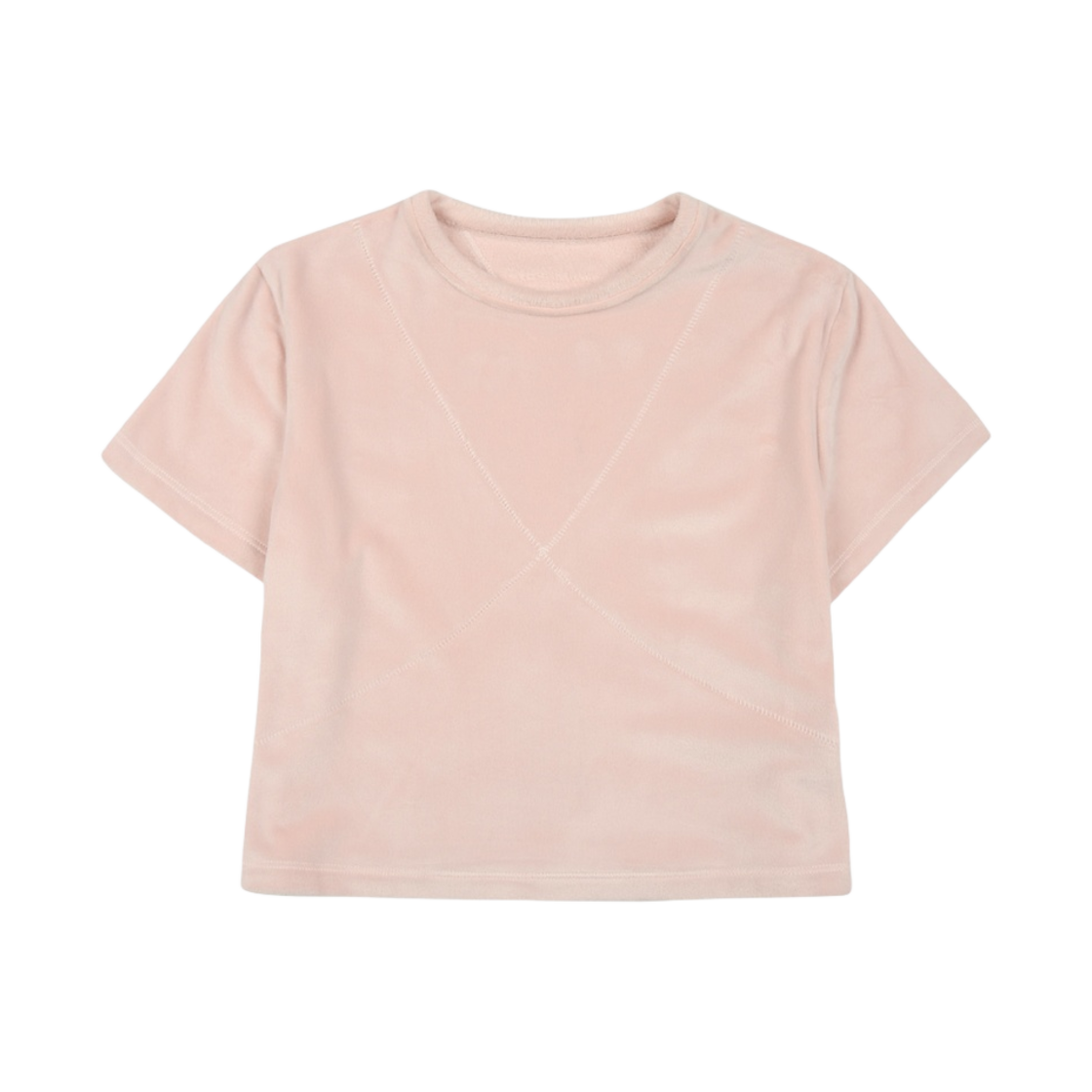 (W) 마뗑킴 벨루어 스티치 크롭탑 핑크((W) Matin Kim Velour Stitch Crop Top Pink) - 1