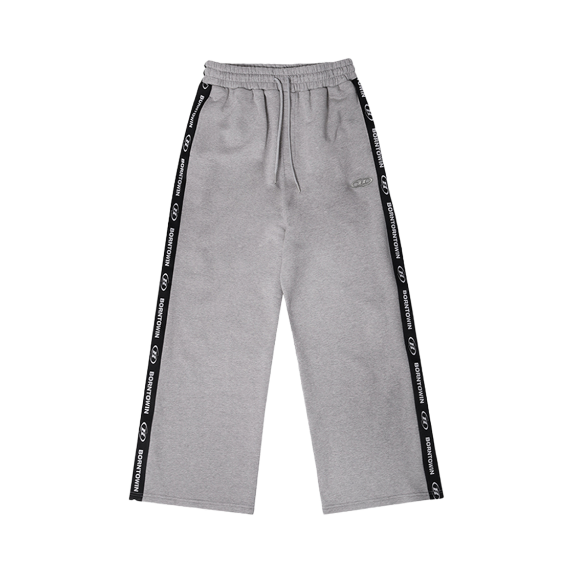 본투윈 크롬 B 블랙 라인 와이드 팬츠 멜란지 그레이