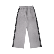 BORN TO WIN Chrome B Black Line Wide Pants Melange Grey