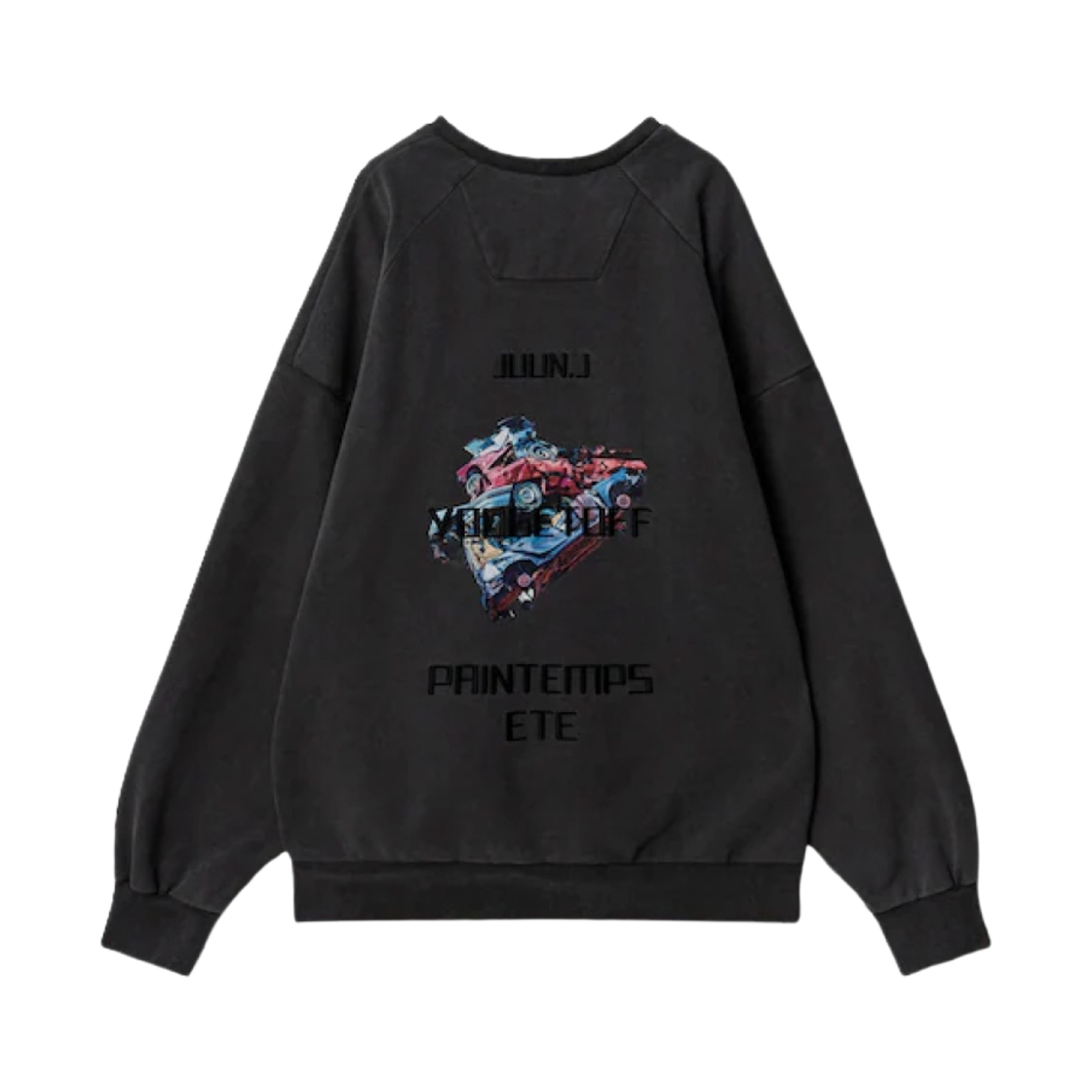 JC2241P323 Juun.J Garment Dyed Graphic Sweatshirt Grey